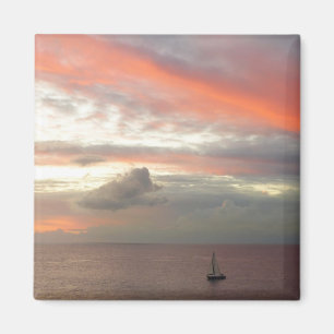 Aimant Sailboat de Sunset Beautiful