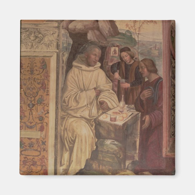 Aimant Saint Benoît contre un paysage, de la vie ou (Devant)