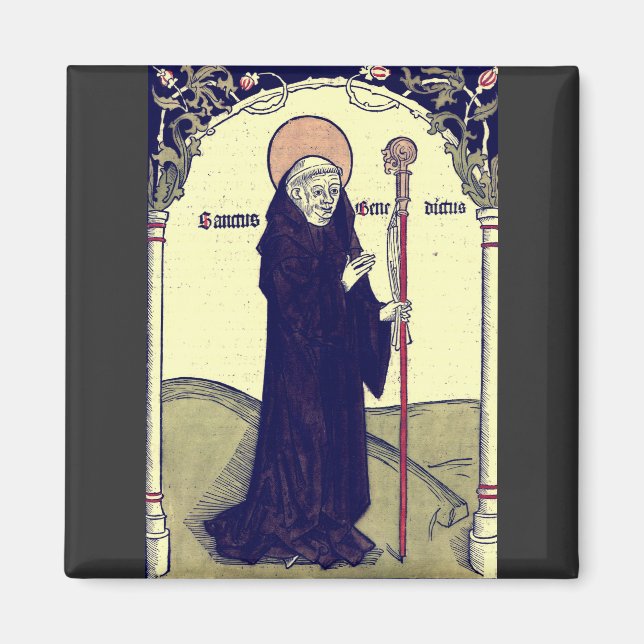 Aimant Saint Benoît de Nursie Patron de l'Europe Catholiq (Devant)