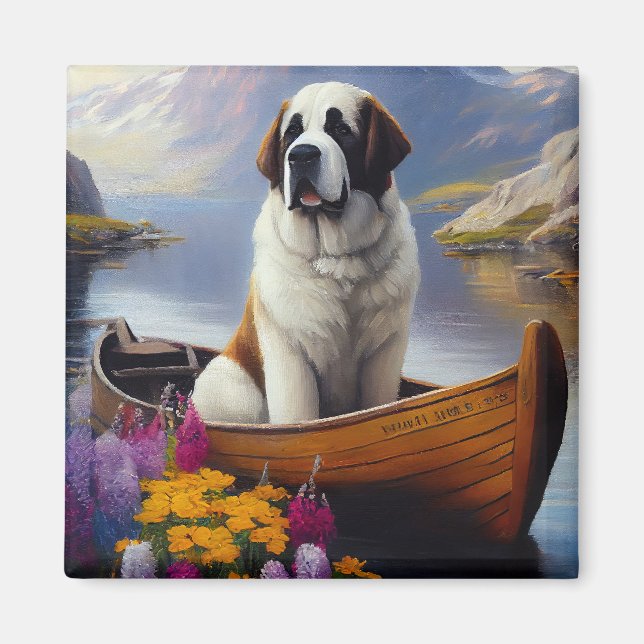 Aimant Saint-Bernard sur une pagaie : Une aventure panora (Devant)