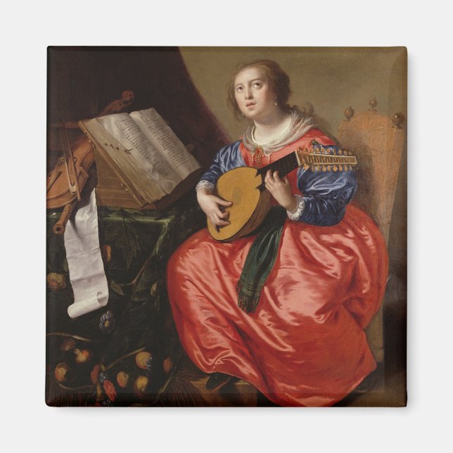 Aimant Saint Cecilia (huile sur toile) (Devant)