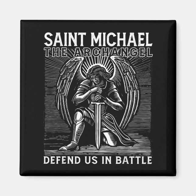Aimant Saint chrétien Michel catholique saint nous défend (Devant)
