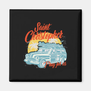 Aimant Saint Christophe Surfer Dude Hommes de surf Plage