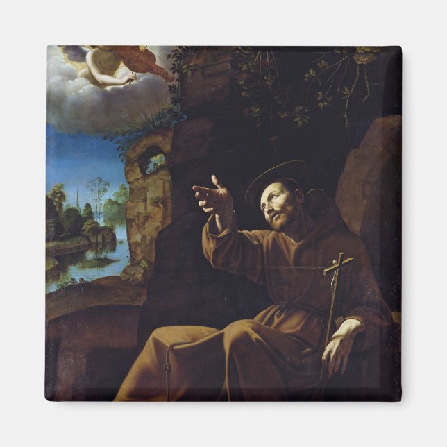 Aimant Saint François d'Assise Consolé par un Ange (Devant)