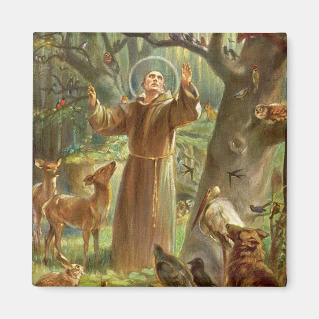 Aimant Saint François d'Assise prêchant aux animaux (Devant)