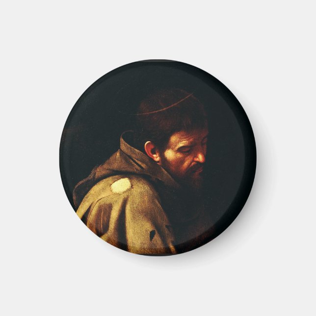 Aimant Saint François par Le Caravage Chef-d'œuvre baroqu (Devant)