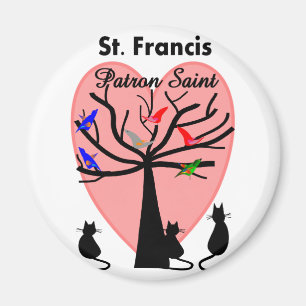 Aimant Saint François Patron Saint—Unique arbre et animau