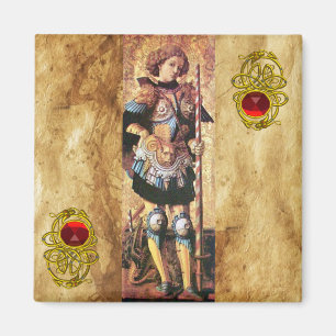 Aimant SAINT GEORGE ET DRAGON, rubis rouge