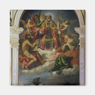 Aimant Saint-Nicolas dans la gloire avec des saints