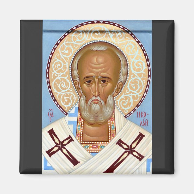 Aimant Saint Nicolas de Myre Art Orthodoxe Premium (Devant)