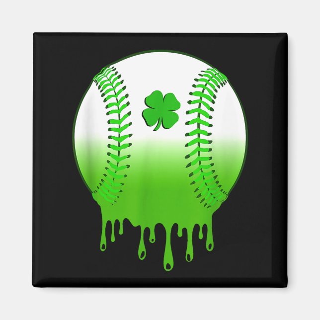 Aimant Saint-Patrick shamrock baseball irlandais garçons  (Devant)