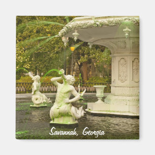 Aimant Saint Patrick's Day - Forsyth Fountain, Savannah,