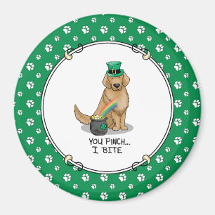 Aimant Saint Patrick's Day Golden Retriever Chien