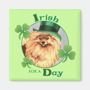 Aimant Saint Patrick's Day Pomeranian