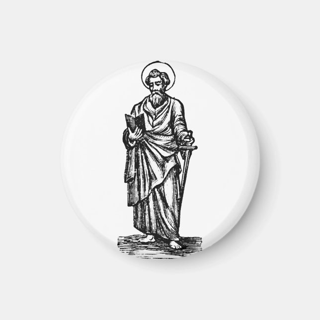 Aimant Saint Paul l'apôtre avec l'épée Art sacré (Devant)