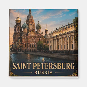 Aimant 🌍 Saint-Pétersbourg Souvenir de vacances pour voy