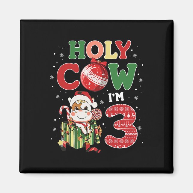 Aimant Saint Vache Je suis 3 Anniversaire Garçon 3e Vache (Devant)