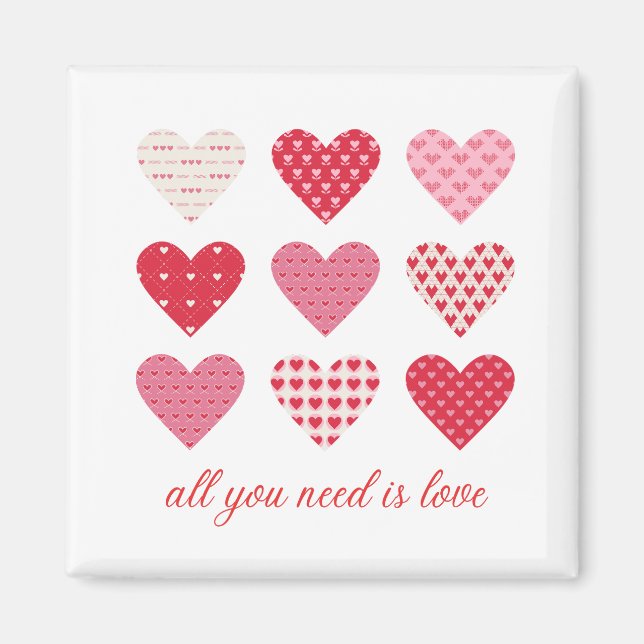 Aimant Saint-Valentin 2023 Coeurs doux (Devant)