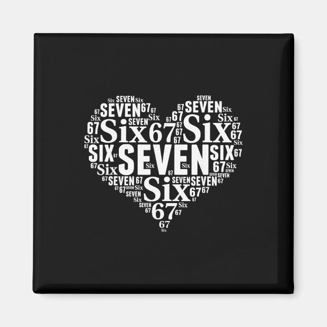 Aimant Saint-Valentin 67 Meme 67e Anniversaire 6 7 Valent (Devant)