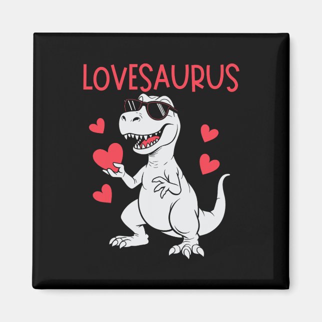 Aimant Saint-Valentin Amour Coeur Dinosaure Lovesaurus T- (Devant)