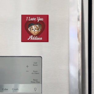 Aimant Saint-Valentin amour de chien de coeur Nom photo p