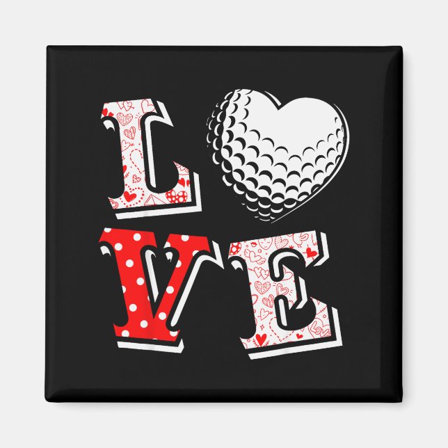 Aimant Saint-Valentin Amour Golf Coeur Saint-Valentin Fem (Devant)