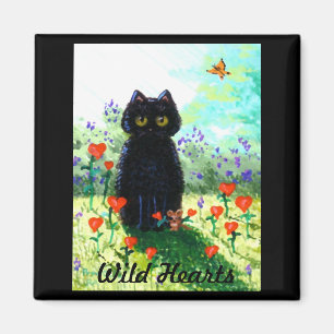 Aimant Saint-Valentin Cadeau Chat Art Coeurs Créationarts