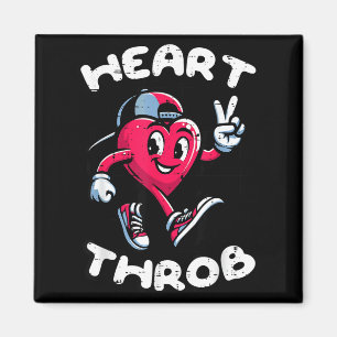 Aimant Saint-Valentin Cœur Battement Paix Rétro Groovy Ga