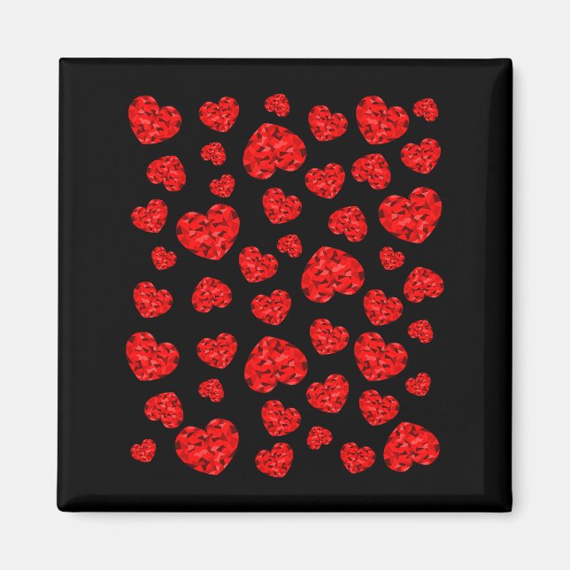 Aimant Saint-Valentin Cœur Rouge  (Devant)