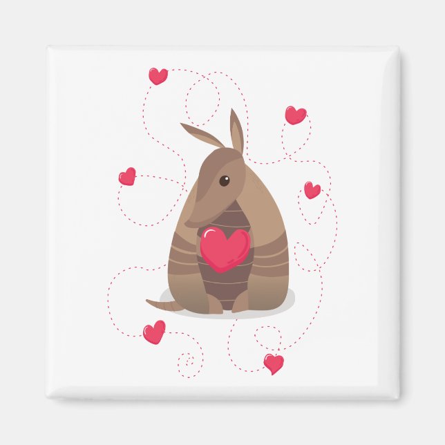 Aimant Saint Valentin Coeur Texas Armadillo (Devant)