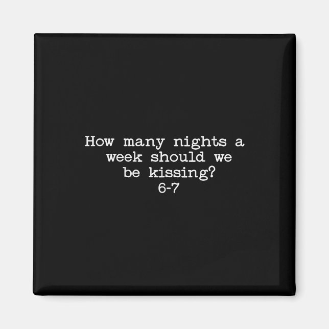 Aimant Saint-Valentin drôle Combien de nuits par semaine  (Devant)