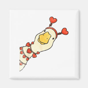 Aimant Saint-Valentin drôle de gros bêta Canard Cœur Amou