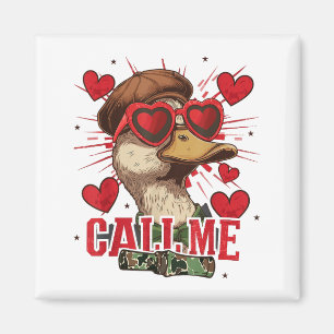 Aimant Saint Valentin drôle garçon chasse au canard Appel
