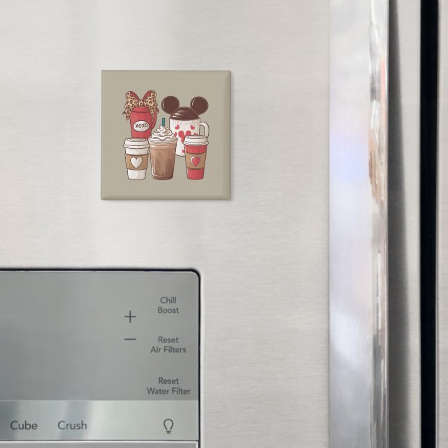 Aimant Saint-Valentin Drôle Latte Amateur de Café  (In situ (réfrigérateur))