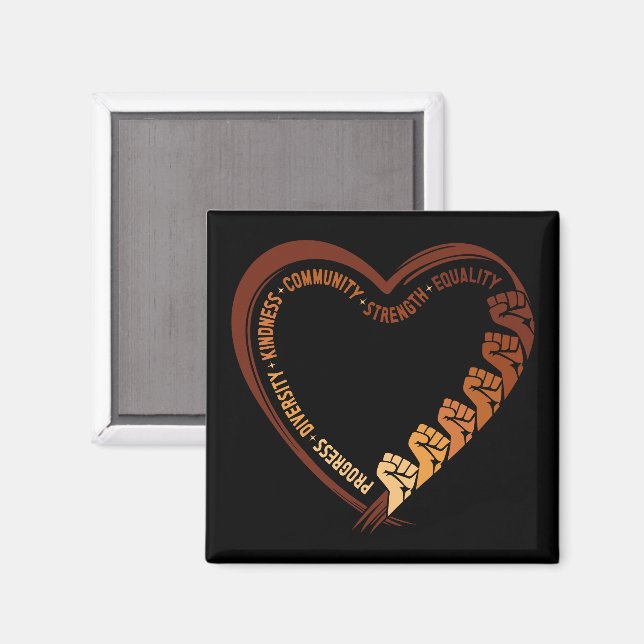 Aimant Saint-Valentin du Mois de l'Histoire des Noirs Amé (Recto/Verso)