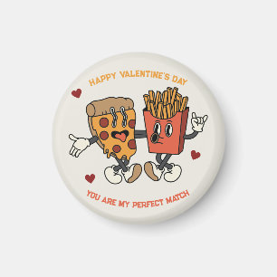Aimant Saint-Valentin "Match de pizza et de pommes de ter