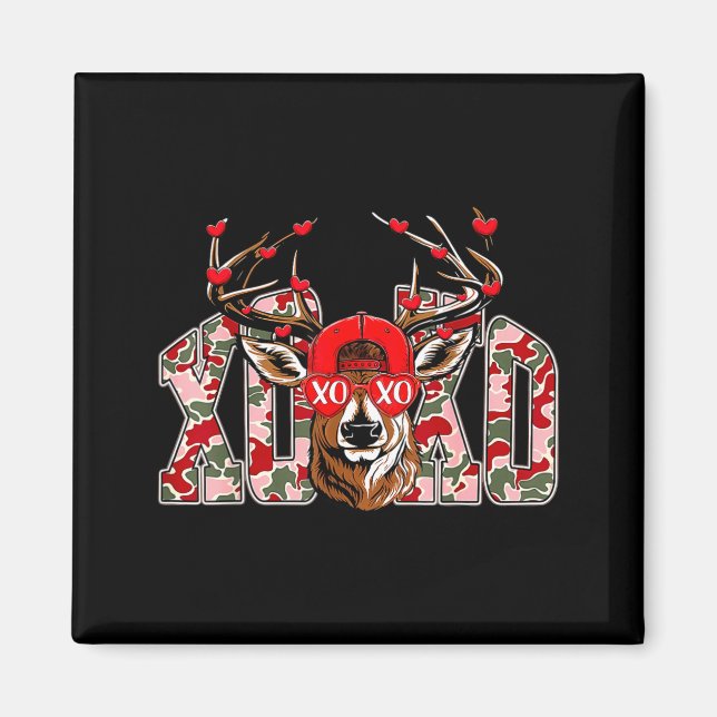 Aimant Saint-Valentin Rétro Camouflage de chasse au cerf  (Devant)