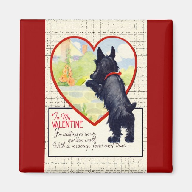 Aimant Saint-Valentin Scottie chien Terrier écossais (Devant)