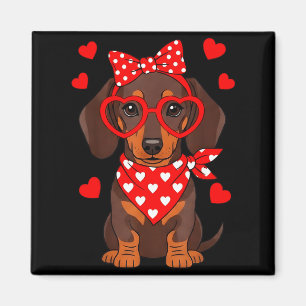 Aimant Saint-Valentin teckel amateur de chien saucisse We