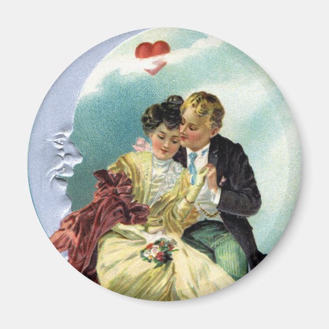 Aimant Saint-Valentin victorien d'amour et de romance vin (Devant)