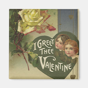 Aimant Saint-Valentin victorien vintage, Filles et Roses