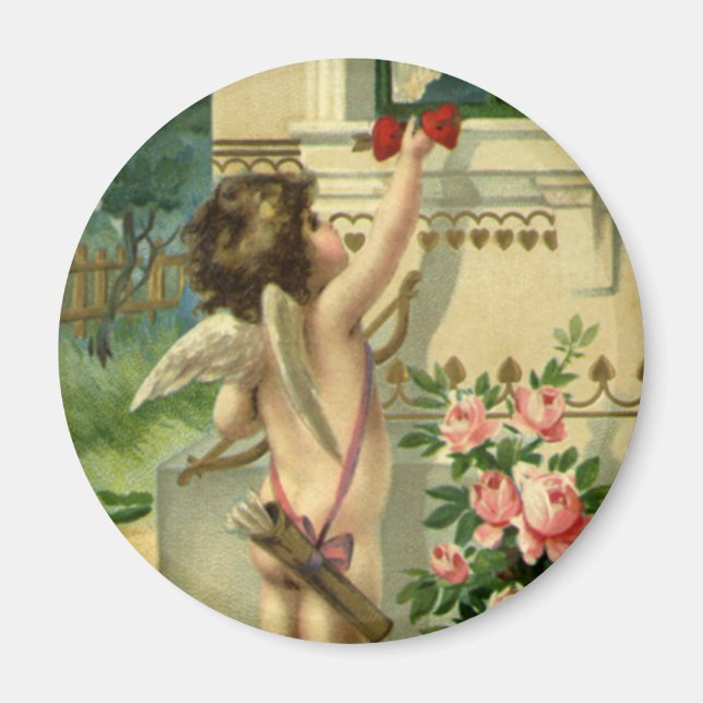 Aimant Saint Valentin victorienne vintage, Angel Hearts (Devant)