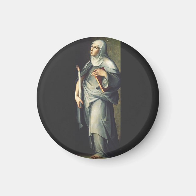 Aimant Sainte Brigitte de Suède Mystique médiévale (Devant)