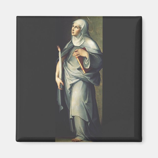 Aimant Sainte Brigitte de Suède Mystique médiévale (Devant)