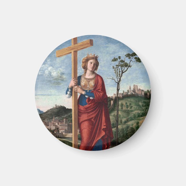 Aimant Sainte Hélène avec la Vraie Croix Art sacré (Devant)
