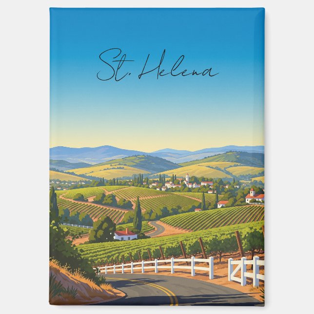 Aimant Sainte-Hélène vintage Californie (Recto)