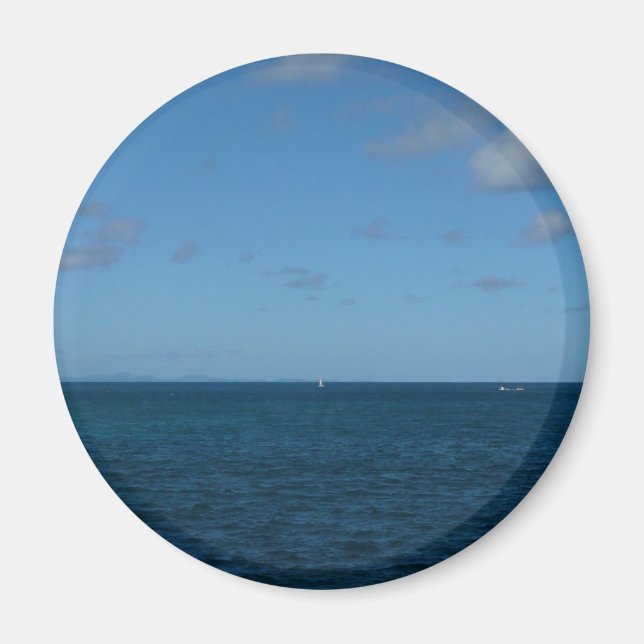 Aimant Sainte-Lucie Horizon Océan Bleu (Devant)