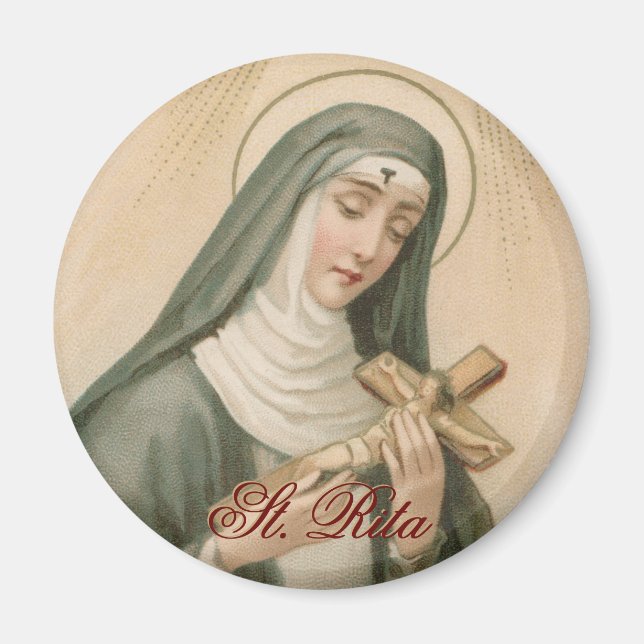 Aimant Sainte Rita de Cascia (M 015) Rond (Devant)