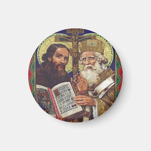Aimant Saints Cyrille et Méthode patrons de l'Europe (Devant)