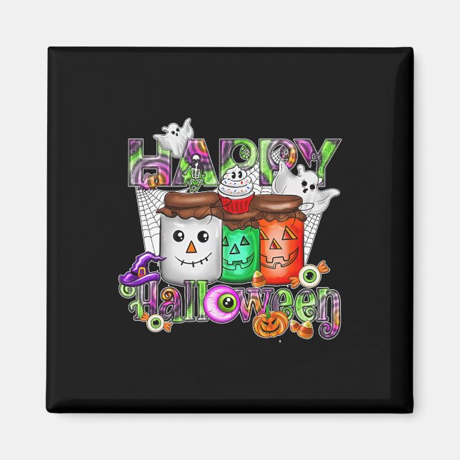 Aimant Saison éffrayante Retro Happy Halloween Fantômes F (Devant)